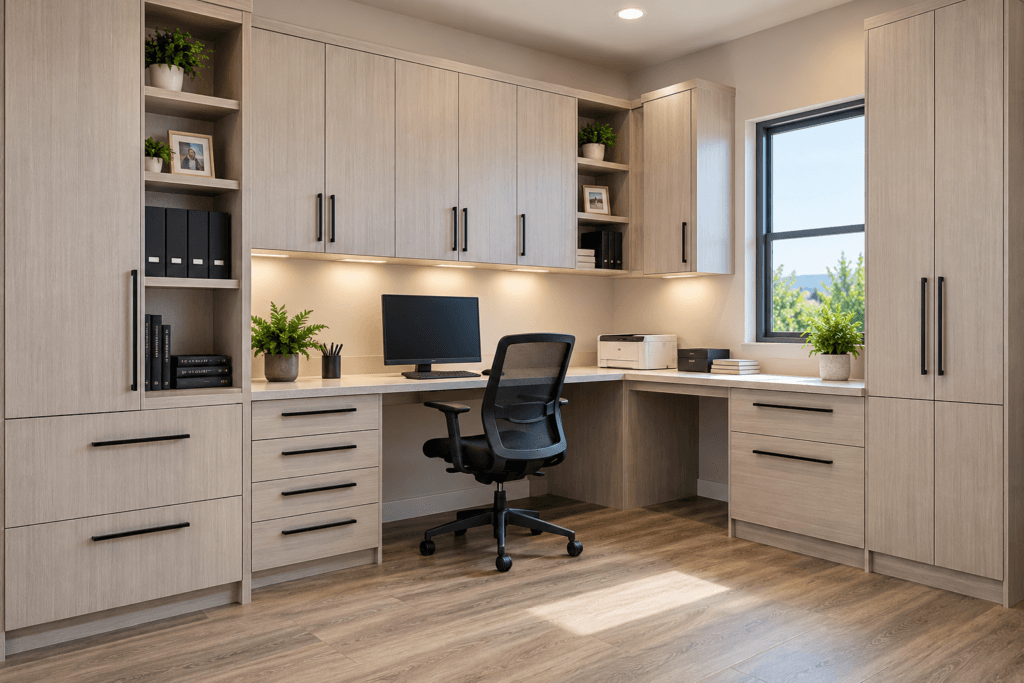 Custom Home Office Cabinets by We Organize-U